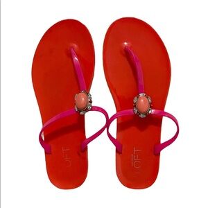 Ann Taylor Loft Women’s Orange & Pink Acrylic Sandals, 8